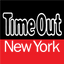Logo of Time Out New York with white text on a black and red background