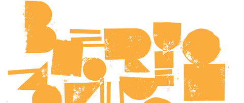 Orange abstract design on a white background